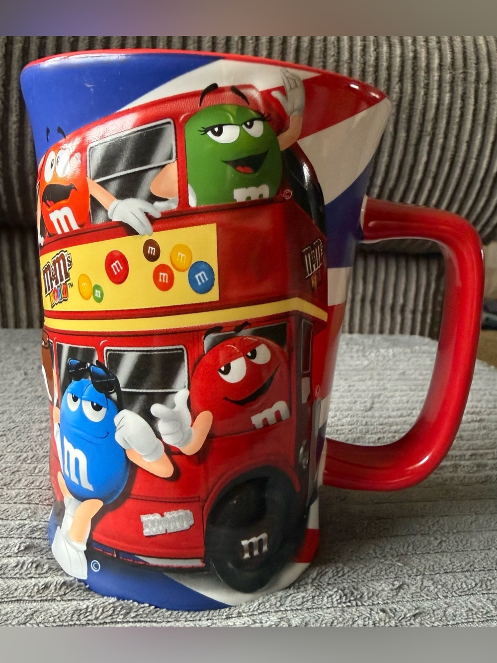 M&M's World London 2018 Character Red Bus Ceramic Mug - Red, Blue, Green Candy
